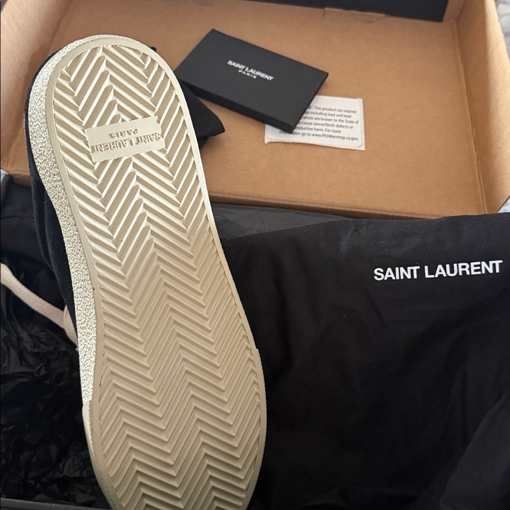 Saint Laurent Black and White Sneakers - Picture 2 of 4